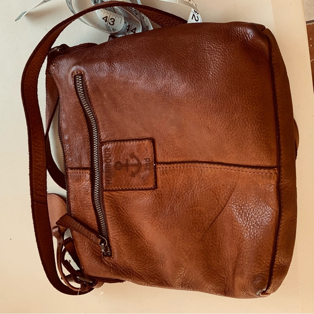 NWT Harbour 2nd Genuine Cognac  Leather Crossbody Medium  Bag - Picture 5 of 13